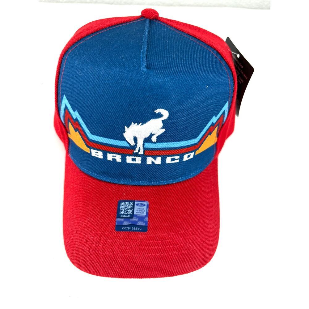 Ford Bronco Red/Blue Retro Trucker Baseball Hat Officially Licensed Adjustable